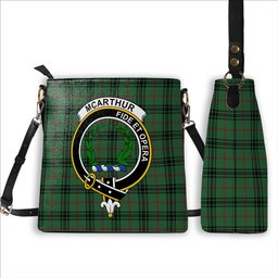 ScotsTee Shop Scottish McArthur-Fox Modern Crest Tartan Bucket Bag Ladies Shoulder Bag Midi