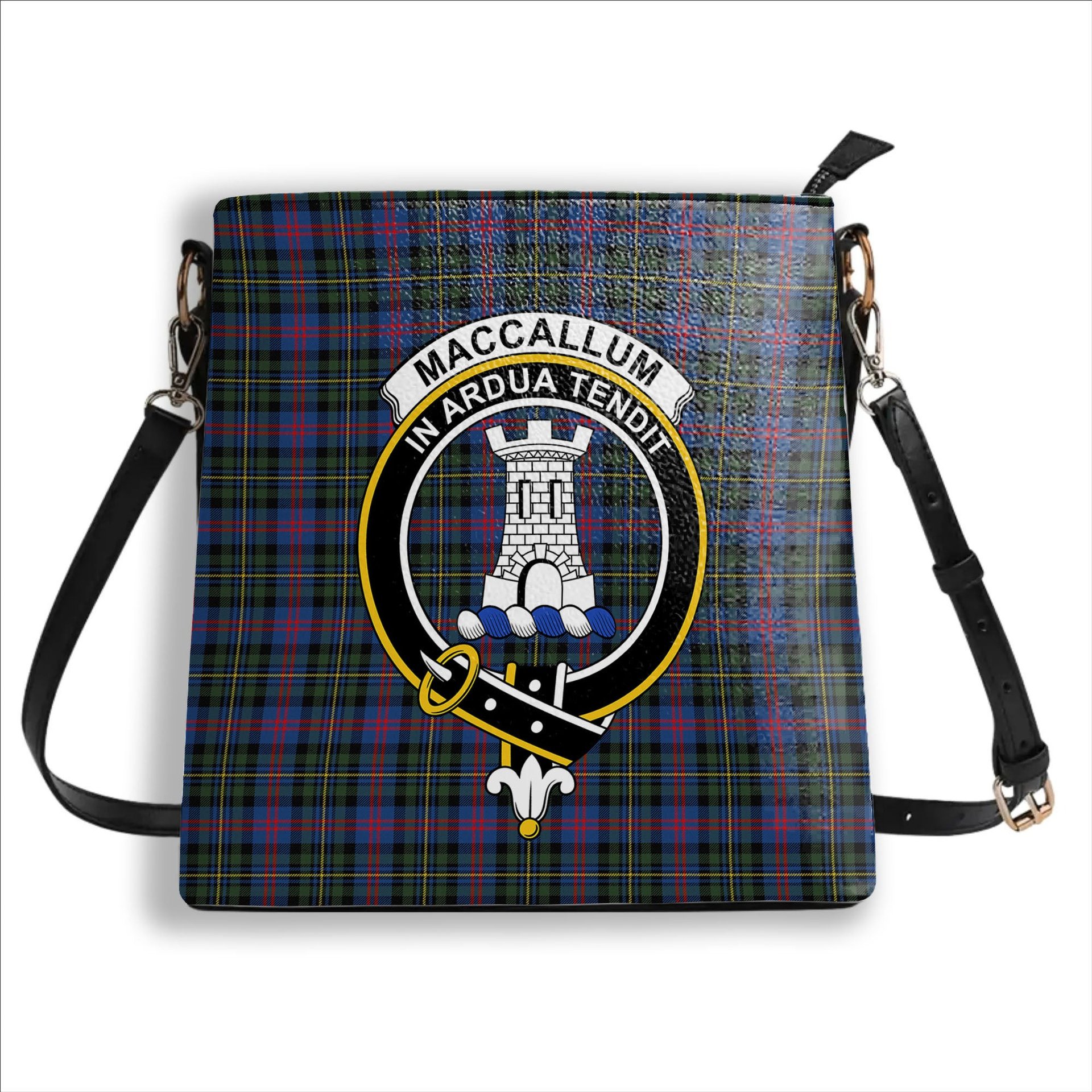 ScotsTee Shop Scottish MacCallum of Berwick Modern Crest Tartan Bucket Bag Ladies Shoulder Bag Midi