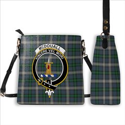 ScotsTee Shop Scottish McDouall Crest Tartan Bucket Bag Ladies Shoulder Bag Midi
