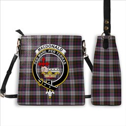 ScotsTee Shop Scottish MacDonald Dress Modern Crest Tartan Bucket Bag Ladies Shoulder Bag Midi