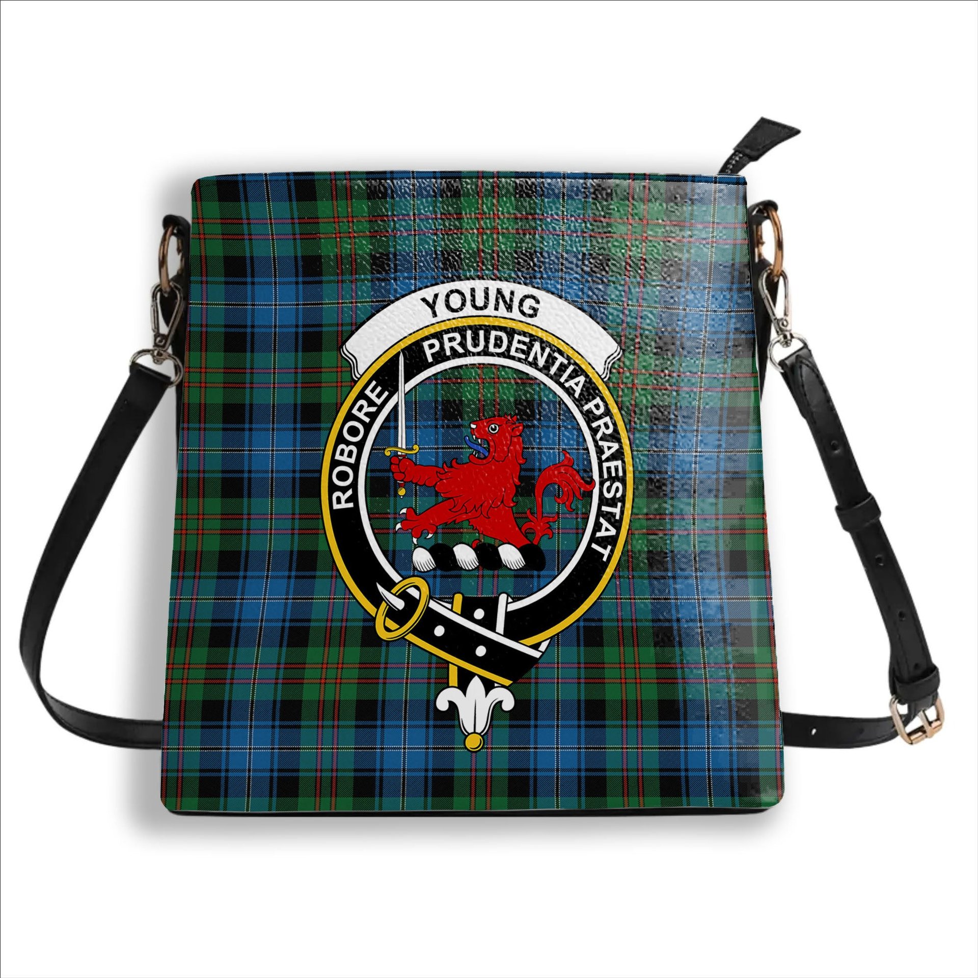 ScotsTee Shop Scottish Young Melvina Ancient Crest Tartan Bucket Bag Ladies Shoulder Bag Midi