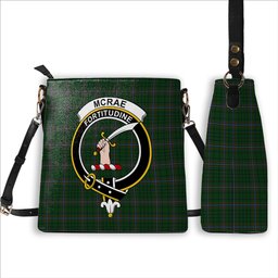 ScotsTee Shop Scottish McRae Crest Tartan Bucket Bag Ladies Shoulder Bag Midi