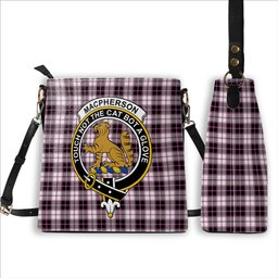 ScotsTee Shop Scottish MacPherson Hunting Modern Crest Tartan Bucket Bag Ladies Shoulder Bag Midi