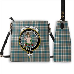 ScotsTee Shop Scottish Livingstone Dress Ancient Crest Tartan Bucket Bag Ladies Shoulder Bag Midi