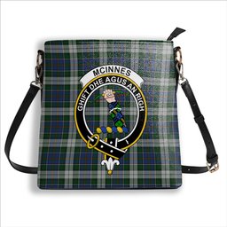 ScotsTee Shop Scottish McInnes Dress Crest Tartan Bucket Bag Ladies Shoulder Bag Midi