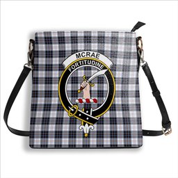 ScotsTee Shop Scottish McRae Dress Modern Crest Tartan Bucket Bag Ladies Shoulder Bag Midi