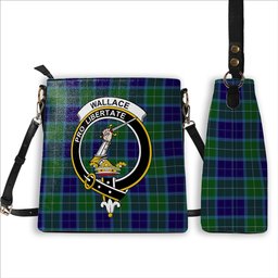 ScotsTee Shop Scottish Wallace Blue Crest Tartan Bucket Bag Ladies Shoulder Bag Midi