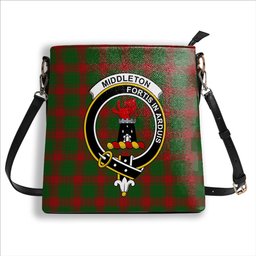 ScotsTee Shop Scottish Middleton Crest Tartan Bucket Bag Ladies Shoulder Bag Midi