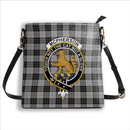 ScotsTee Shop Scottish McPherson Dress Crest Tartan Bucket Bag Ladies Shoulder Bag Midi