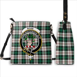 ScotsTee Shop Scottish Ross Arisaid Modern Crest Tartan Bucket Bag Ladies Shoulder Bag Midi