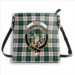 ScotsTee Shop Scottish Ross Arisaid Modern Crest Tartan Bucket Bag Ladies Shoulder Bag Midi