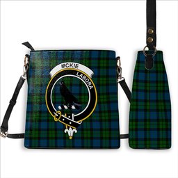 ScotsTee Shop Scottish McKie Crest Tartan Bucket Bag Ladies Shoulder Bag Midi