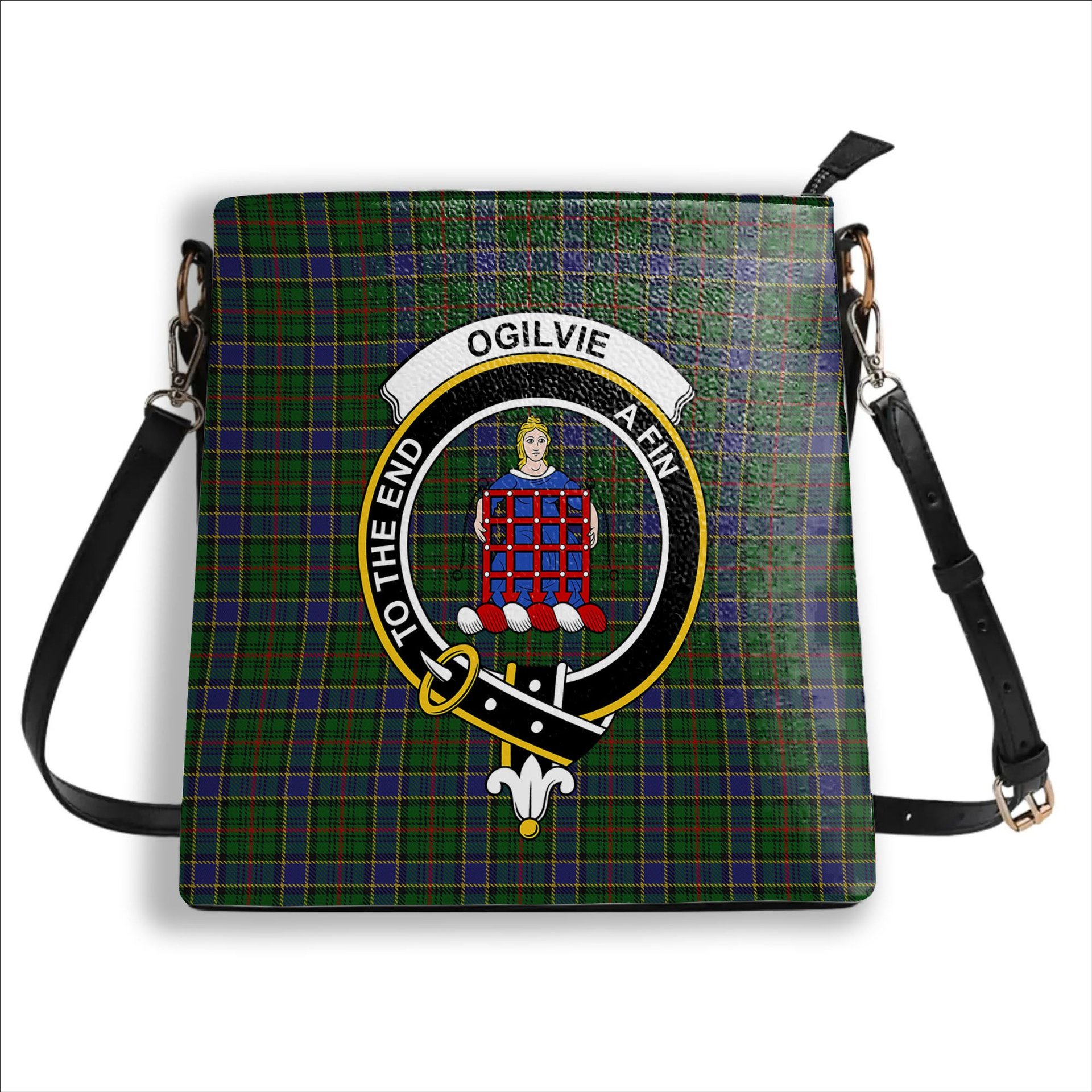 ScotsTee Shop Scottish Ogilvie of Inverarity Wilsons_ Crest Tartan Bucket Bag Ladies Shoulder Bag Midi