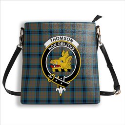 ScotsTee Shop Scottish Thomson Hunting Ancient Crest Tartan Bucket Bag Ladies Shoulder Bag Midi