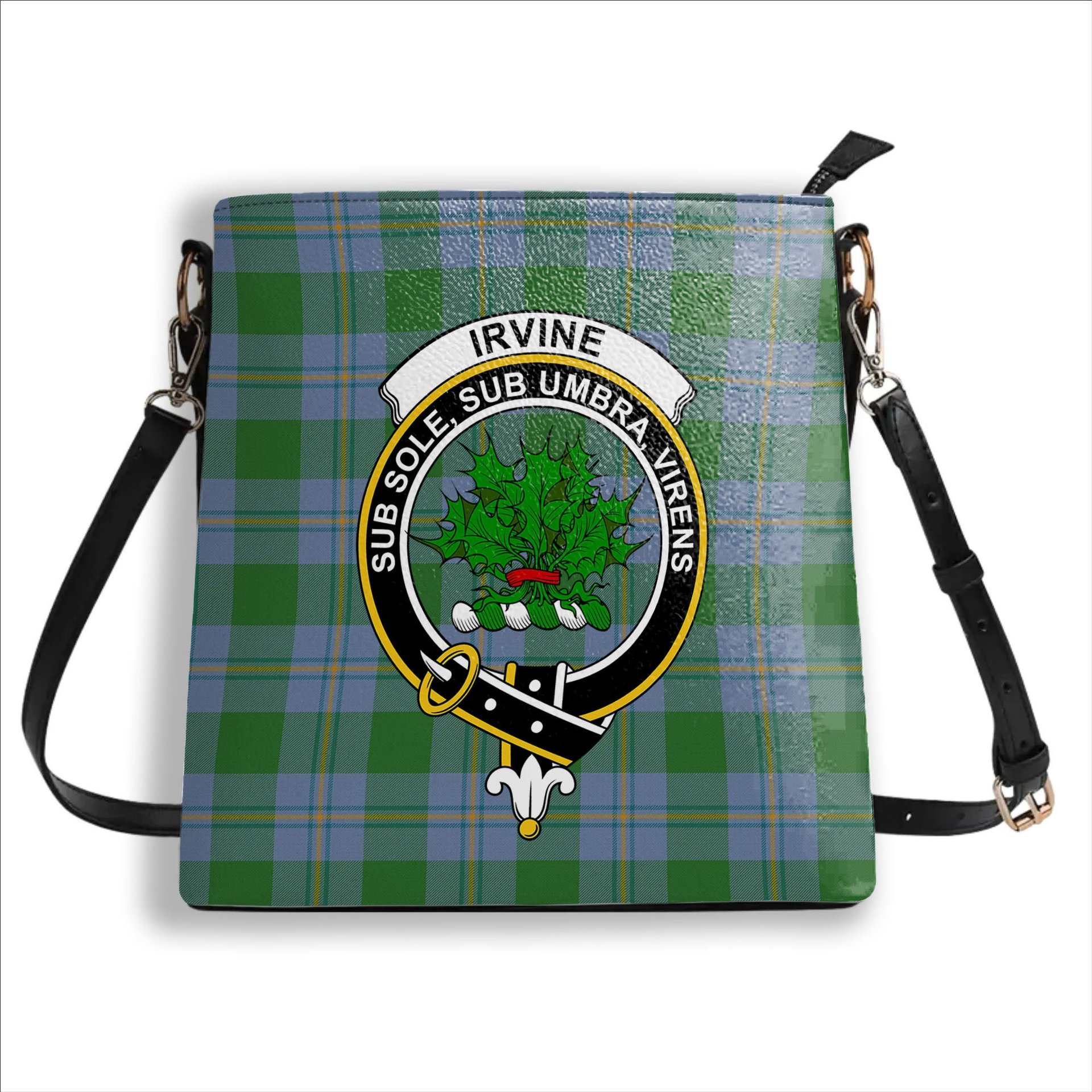 ScotsTee Shop Scottish Irvine of Bonshaw Ancient Crest Tartan Bucket Bag Ladies Shoulder Bag Midi