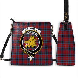 ScotsTee Shop Scottish McTavish Crest Tartan Bucket Bag Ladies Shoulder Bag Midi