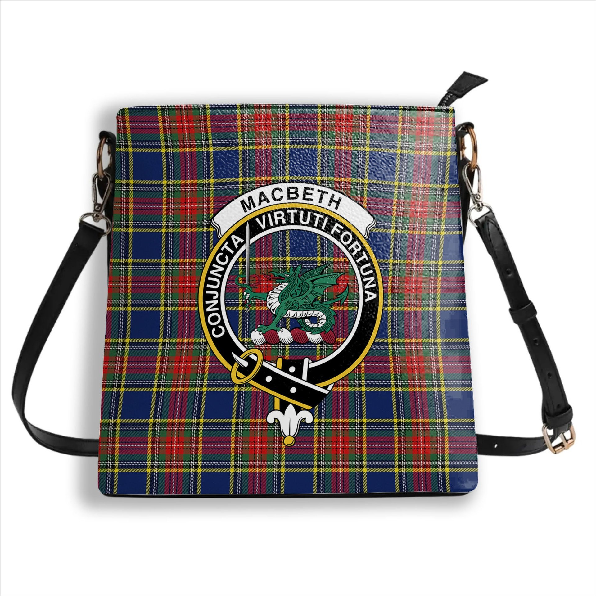 ScotsTee Shop Scottish MacBeth Modern Crest Tartan Bucket Bag Ladies Shoulder Bag Midi
