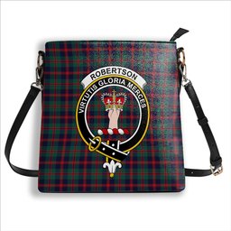 ScotsTee Shop Scottish Robertson of Struan Modern Crest Tartan Bucket Bag Ladies Shoulder Bag Midi