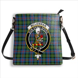ScotsTee Shop Scottish McLennan Ancient Crest Tartan Bucket Bag Ladies Shoulder Bag Midi