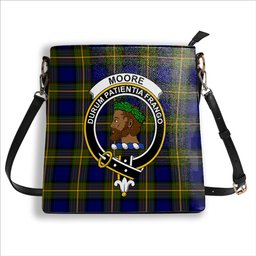 ScotsTee Shop Scottish Moore Crest Tartan Bucket Bag Ladies Shoulder Bag Midi