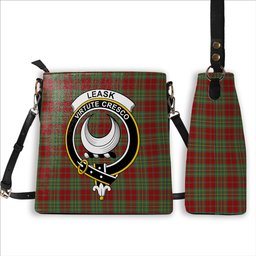 ScotsTee Shop Scottish Leask Crest Tartan Bucket Bag Ladies Shoulder Bag Midi