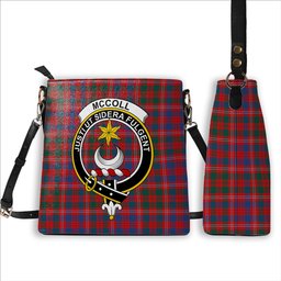 ScotsTee Shop Scottish McColl Hunting Modern Crest Tartan Bucket Bag Ladies Shoulder Bag Midi
