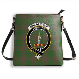 ScotsTee Shop Scottish MacAlister of Glenbarr Hunting Ancient Crest Tartan Bucket Bag Ladies Shoulder Bag Midi