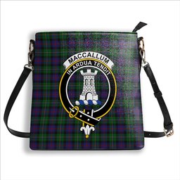 ScotsTee Shop Scottish MacCallum Crest Tartan Bucket Bag Ladies Shoulder Bag Midi
