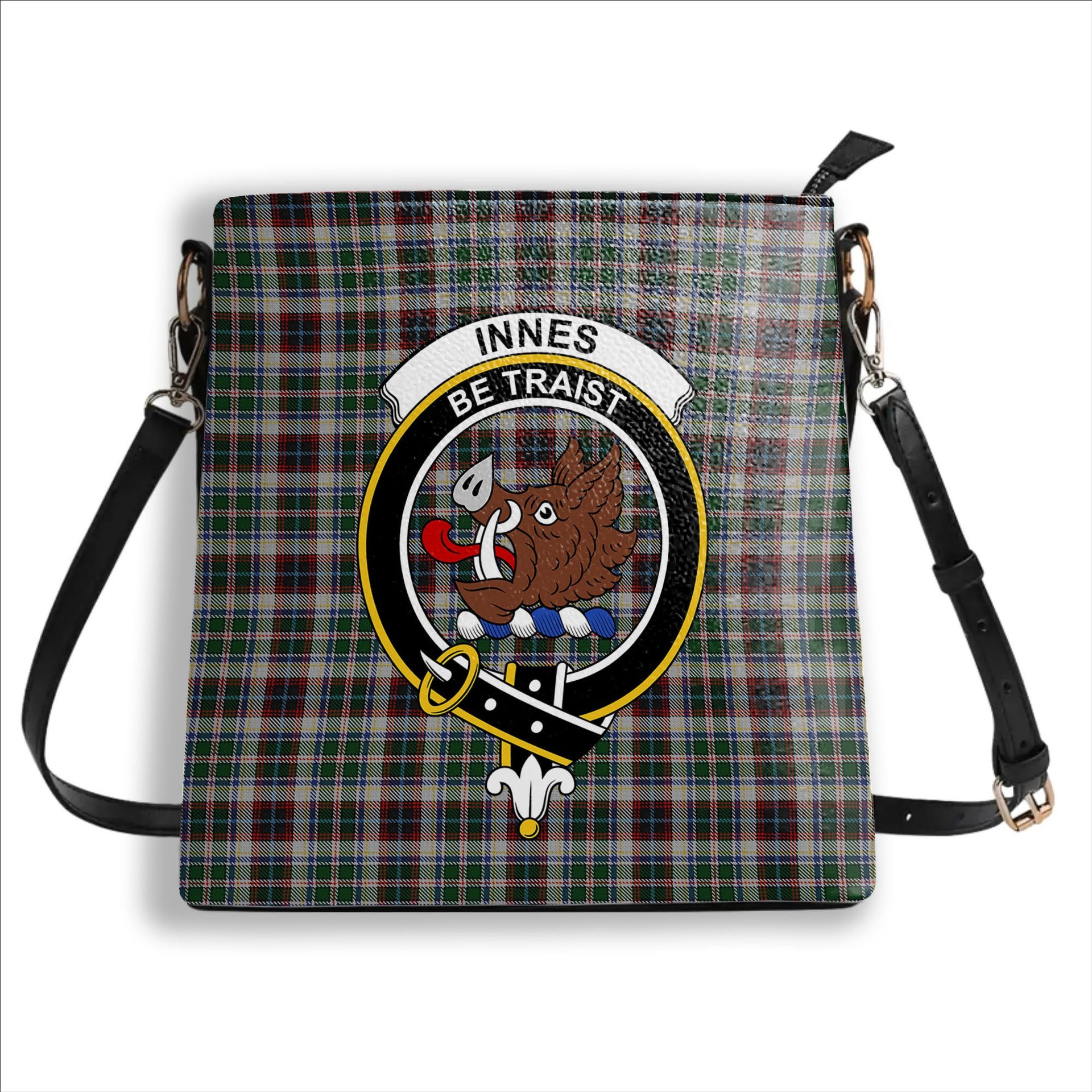 ScotsTee Shop Scottish Innes Dress Crest Tartan Bucket Bag Ladies Shoulder Bag Midi