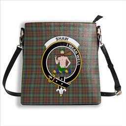 ScotsTee Shop Scottish Shaw Green Modern Crest Tartan Bucket Bag Ladies Shoulder Bag Midi