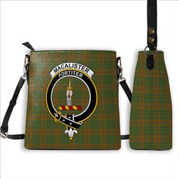 ScotsTee Shop Scottish MacAlister of Glenbarr Hunting Modern Crest Tartan Bucket Bag Ladies Shoulder Bag Midi