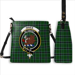 ScotsTee Shop Scottish Innes Hunting Crest Tartan Bucket Bag Ladies Shoulder Bag Midi