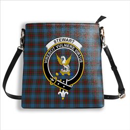 ScotsTee Shop Scottish Stewart Royal Blue Crest Tartan Bucket Bag Ladies Shoulder Bag Midi