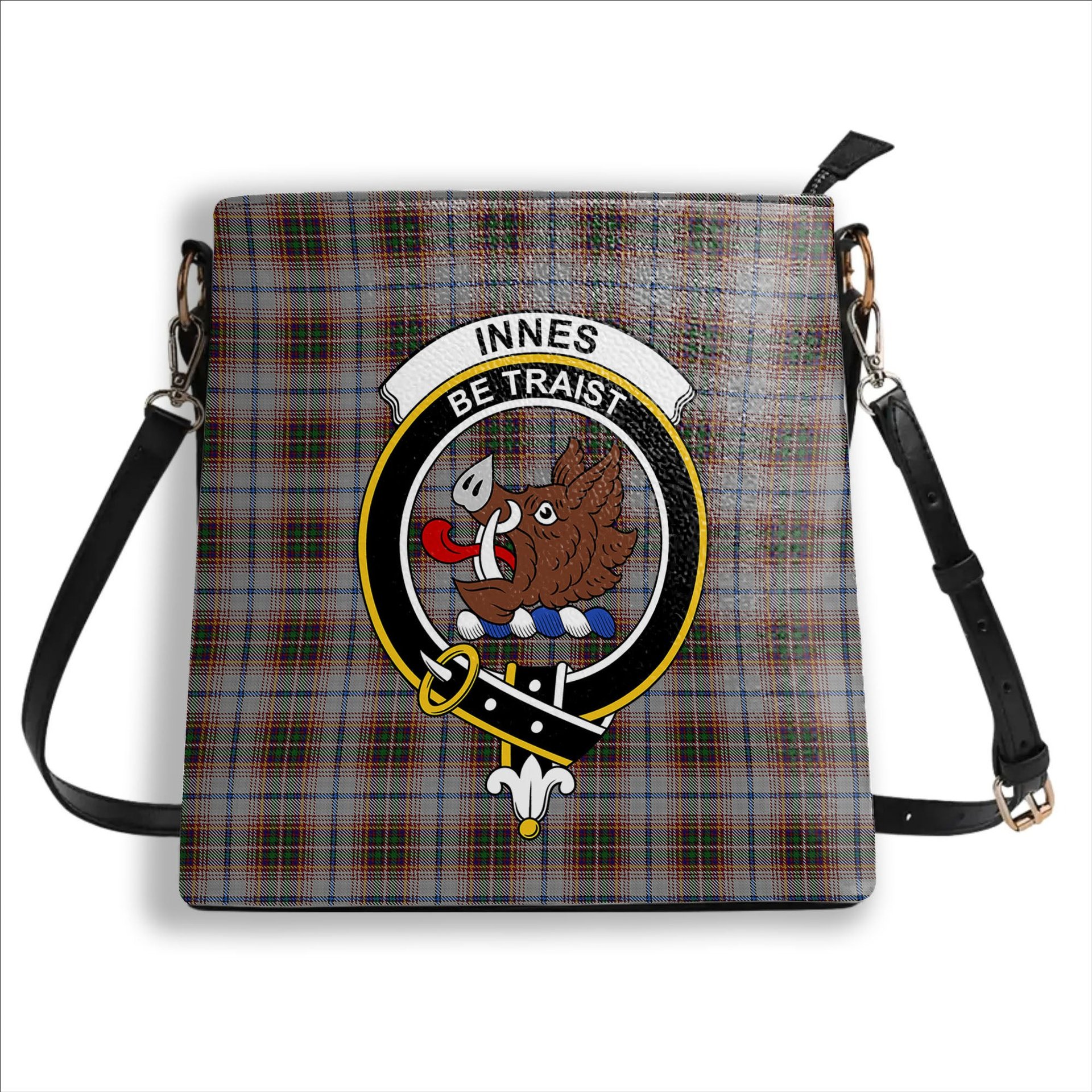 ScotsTee Shop Scottish Innes Red Dress Dance Crest Tartan Bucket Bag Ladies Shoulder Bag Midi