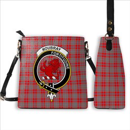ScotsTee Shop Scottish Moubray Crest Tartan Bucket Bag Ladies Shoulder Bag Midi