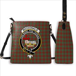 ScotsTee Shop Scottish MacDonald of Kingsburgh Crest Tartan Bucket Bag Ladies Shoulder Bag Midi