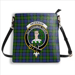ScotsTee Shop Scottish Paterson SC Crest Tartan Bucket Bag Ladies Shoulder Bag Midi