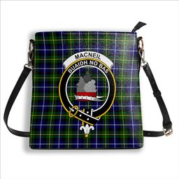 ScotsTee Shop Scottish MacNeill of Barra Modern Crest Tartan Bucket Bag Ladies Shoulder Bag Midi
