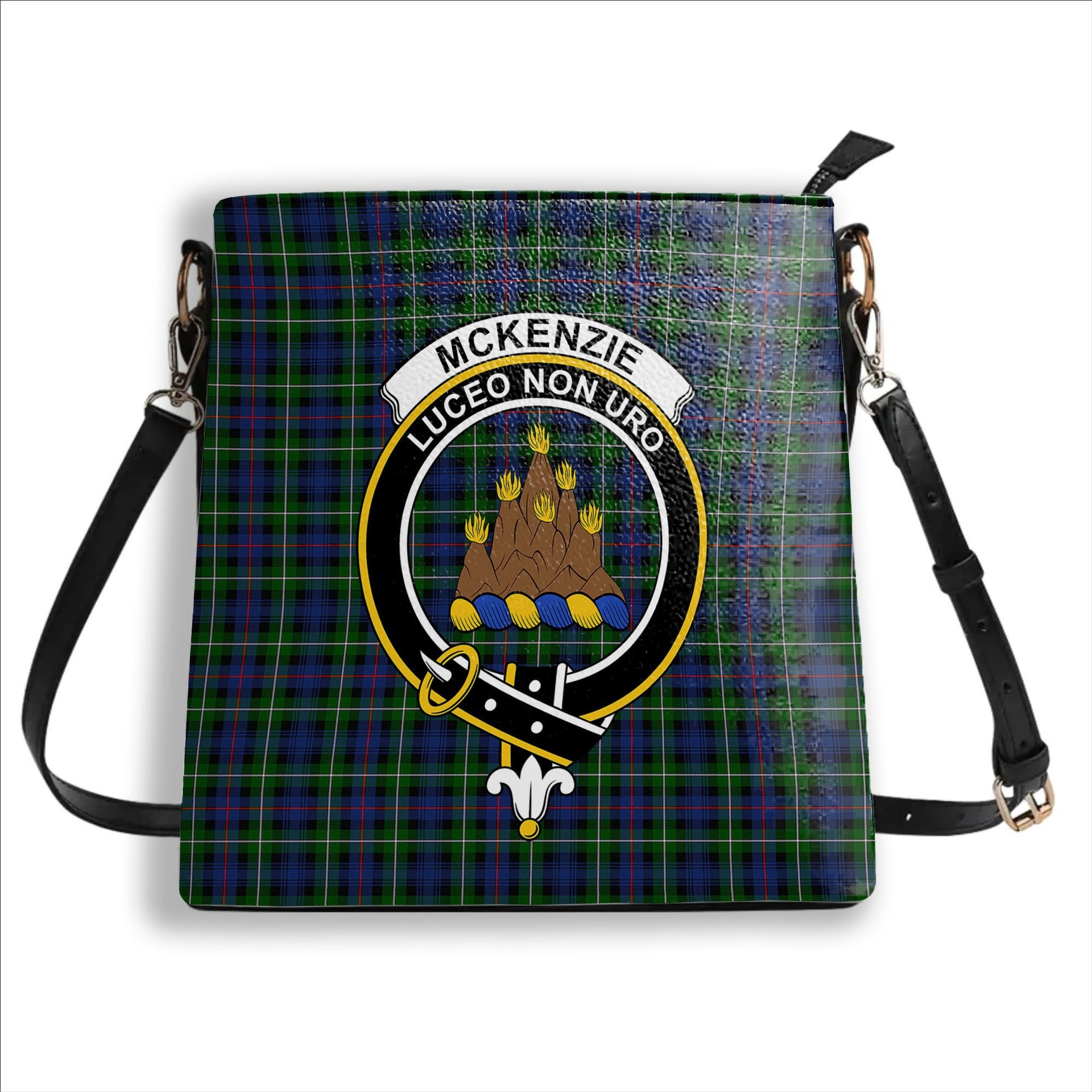 ScotsTee Shop Scottish McKenzie Modern #2 Crest Tartan Bucket Bag Ladies Shoulder Bag Midi