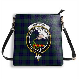 ScotsTee Shop Scottish Hutton Crest Tartan Bucket Bag Ladies Shoulder Bag Midi