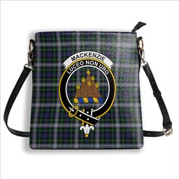 ScotsTee Shop Scottish MacKenzie Dress 2 Crest Tartan Bucket Bag Ladies Shoulder Bag Midi