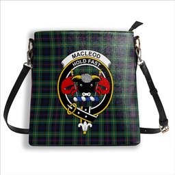 ScotsTee Shop Scottish MacLeod of Skye Modern Crest Tartan Bucket Bag Ladies Shoulder Bag Midi