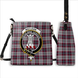 ScotsTee Shop Scottish MacLean of Duart Dress 4 Crest Tartan Bucket Bag Ladies Shoulder Bag Midi