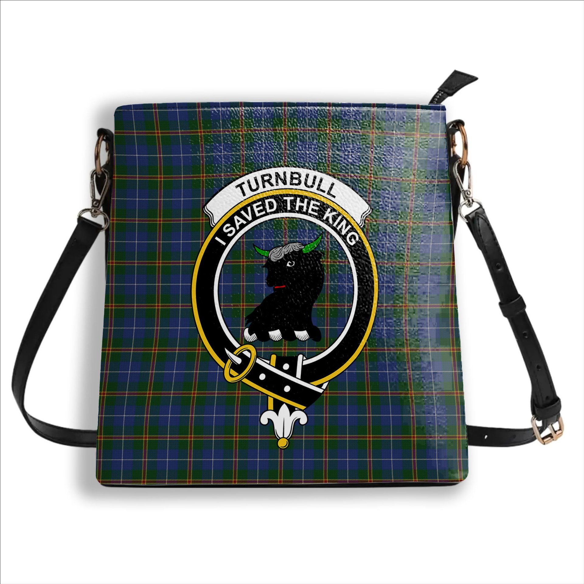 ScotsTee Shop Scottish Turnbull Hunting Crest Tartan Bucket Bag Ladies Shoulder Bag Midi