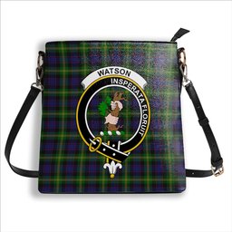 ScotsTee Shop Scottish Watson Crest Tartan Bucket Bag Ladies Shoulder Bag Midi