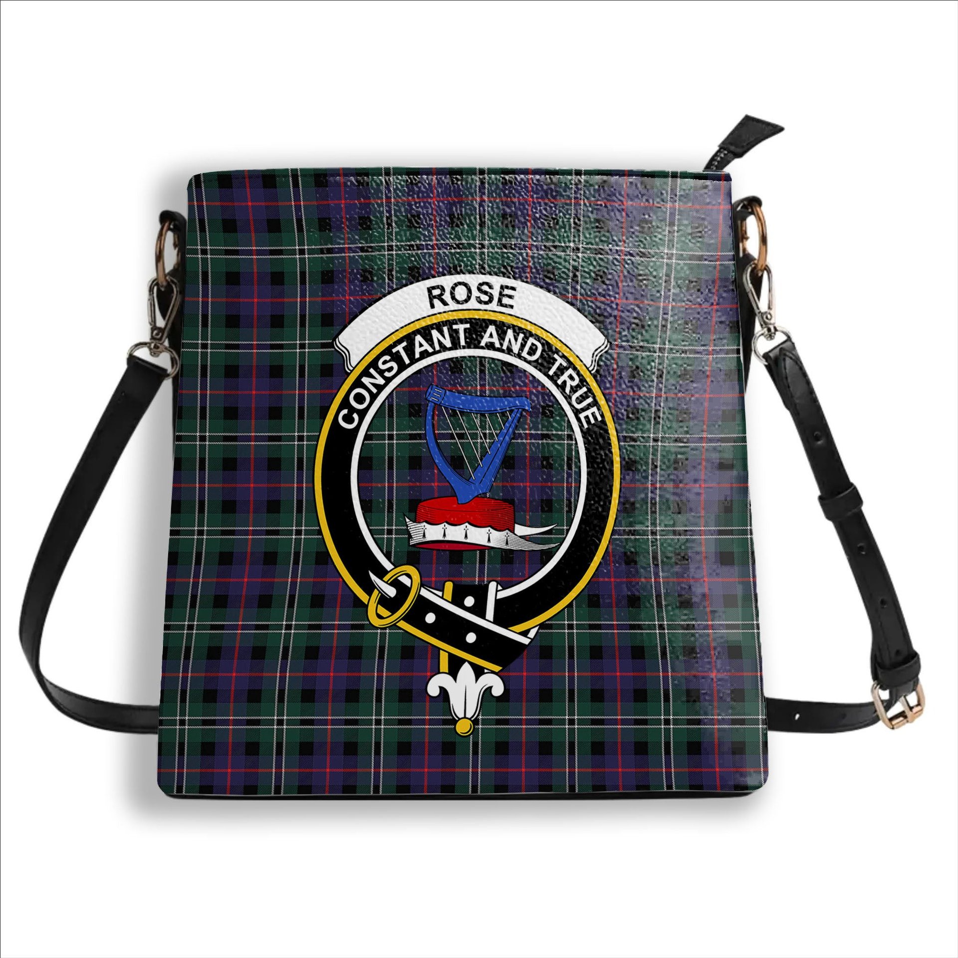 ScotsTee Shop Scottish Rose Hunting Modern Crest Tartan Bucket Bag Ladies Shoulder Bag Midi