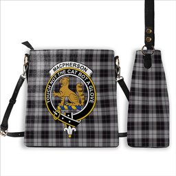 ScotsTee Shop Scottish MacPherson 4 Crest Tartan Bucket Bag Ladies Shoulder Bag Midi