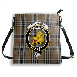 ScotsTee Shop Scottish Thomson Camel Crest Tartan Bucket Bag Ladies Shoulder Bag Midi