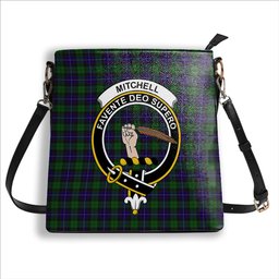 ScotsTee Shop Scottish Mitchell Crest Tartan Bucket Bag Ladies Shoulder Bag Midi