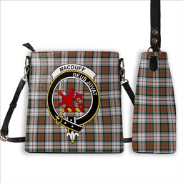ScotsTee Shop Scottish MacDuff Dress Ancient SC Crest Tartan Bucket Bag Ladies Shoulder Bag Midi